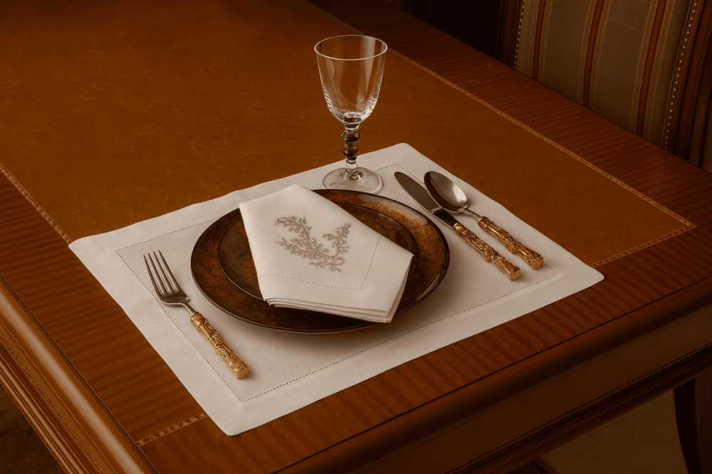Embroidered Table Linen Set – Premium Linen