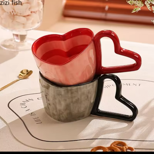 الإبداعية على شكل قلب السيراميك القدح الإفطار كوب...