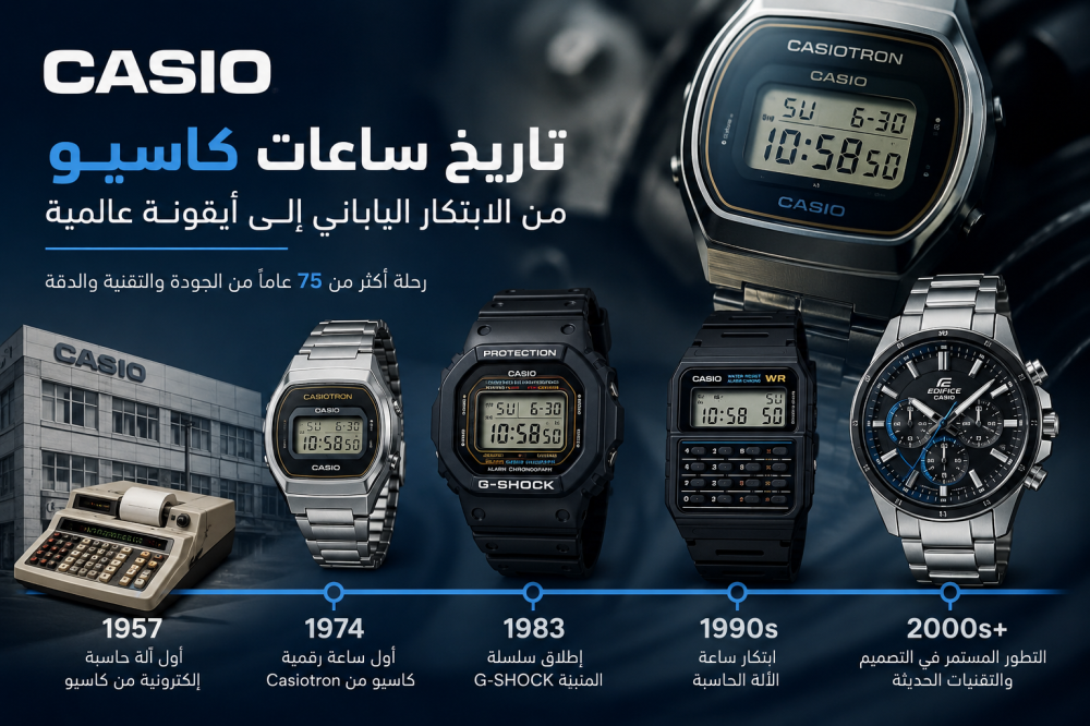 تاريخ ساعات Casio: من آلة حاسبة يابانية إلى أيقونة عالمية في عالم الساعات