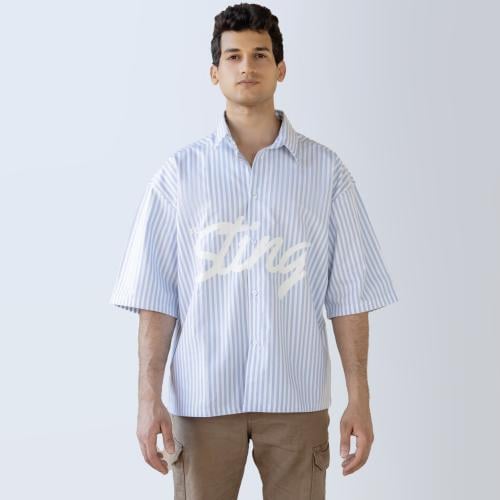 Box fit blue shirt