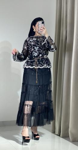 فستان طويل سهرة فخم قطعتين