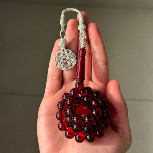 سبحه عنابي فضّة