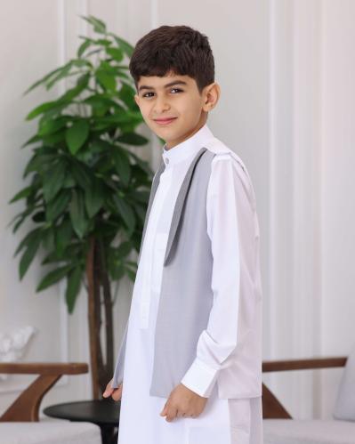 ثوب اطفال للعيد مع سديري-رصاصي