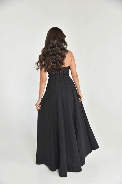 فستان سهرة أسود ( Strapless )