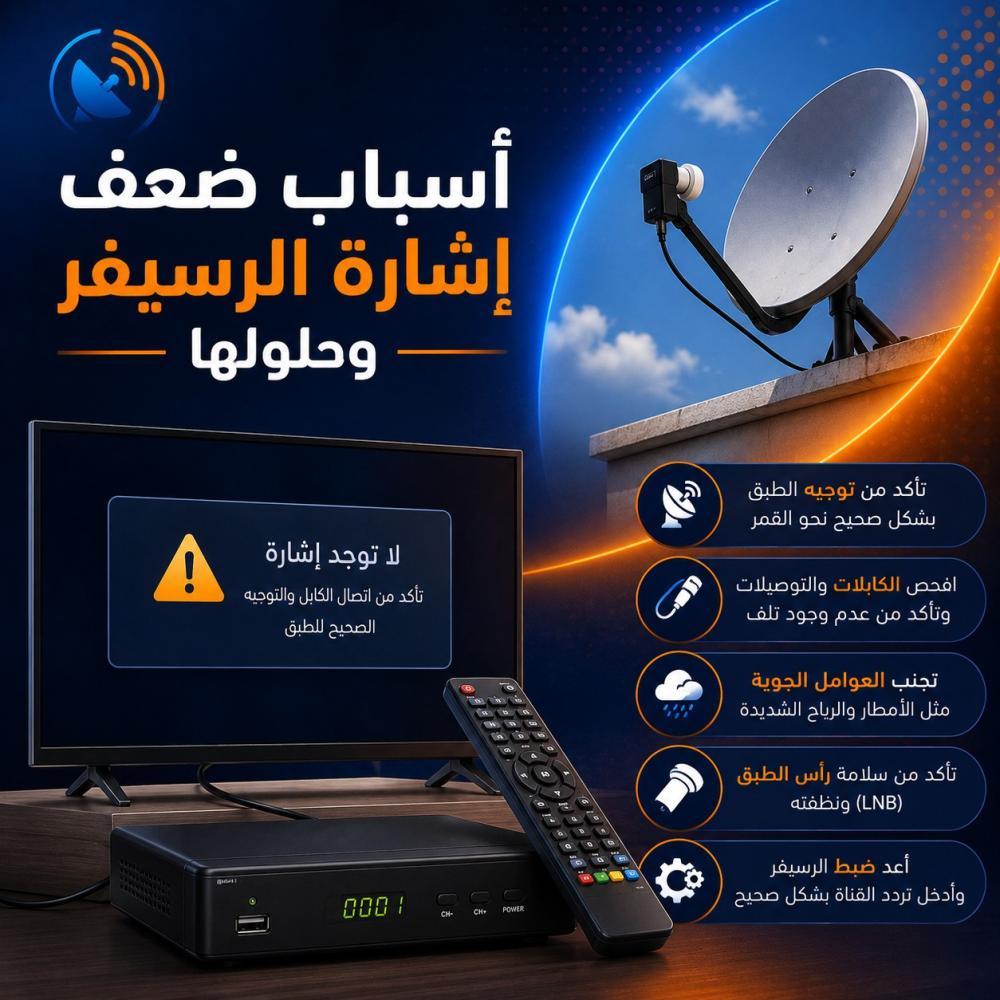 أسباب ضعف إشارة الرسيفر وحلولها