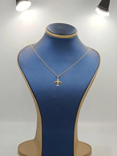 Airplane Necklace 18k Gold