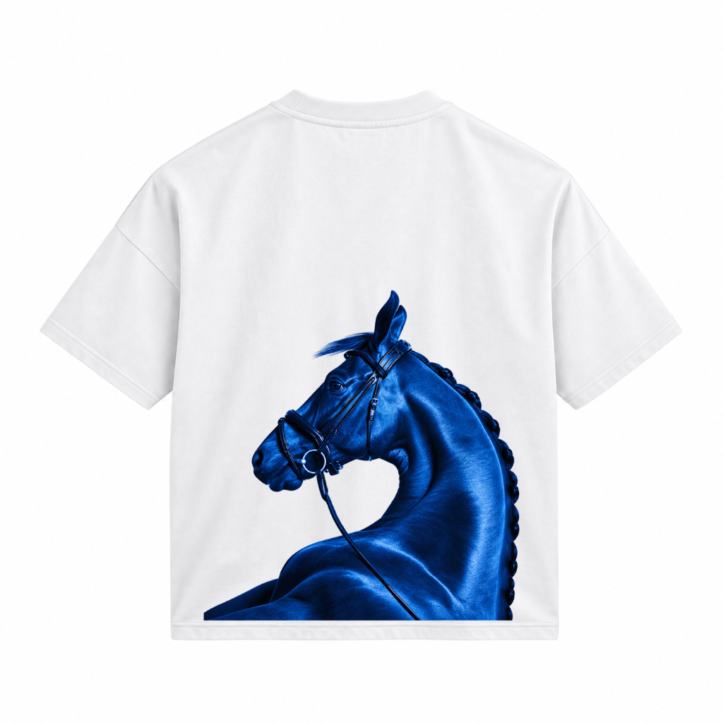تيشيرت unlikely ROYAL BLUE الأبيض بتصميم خلفي