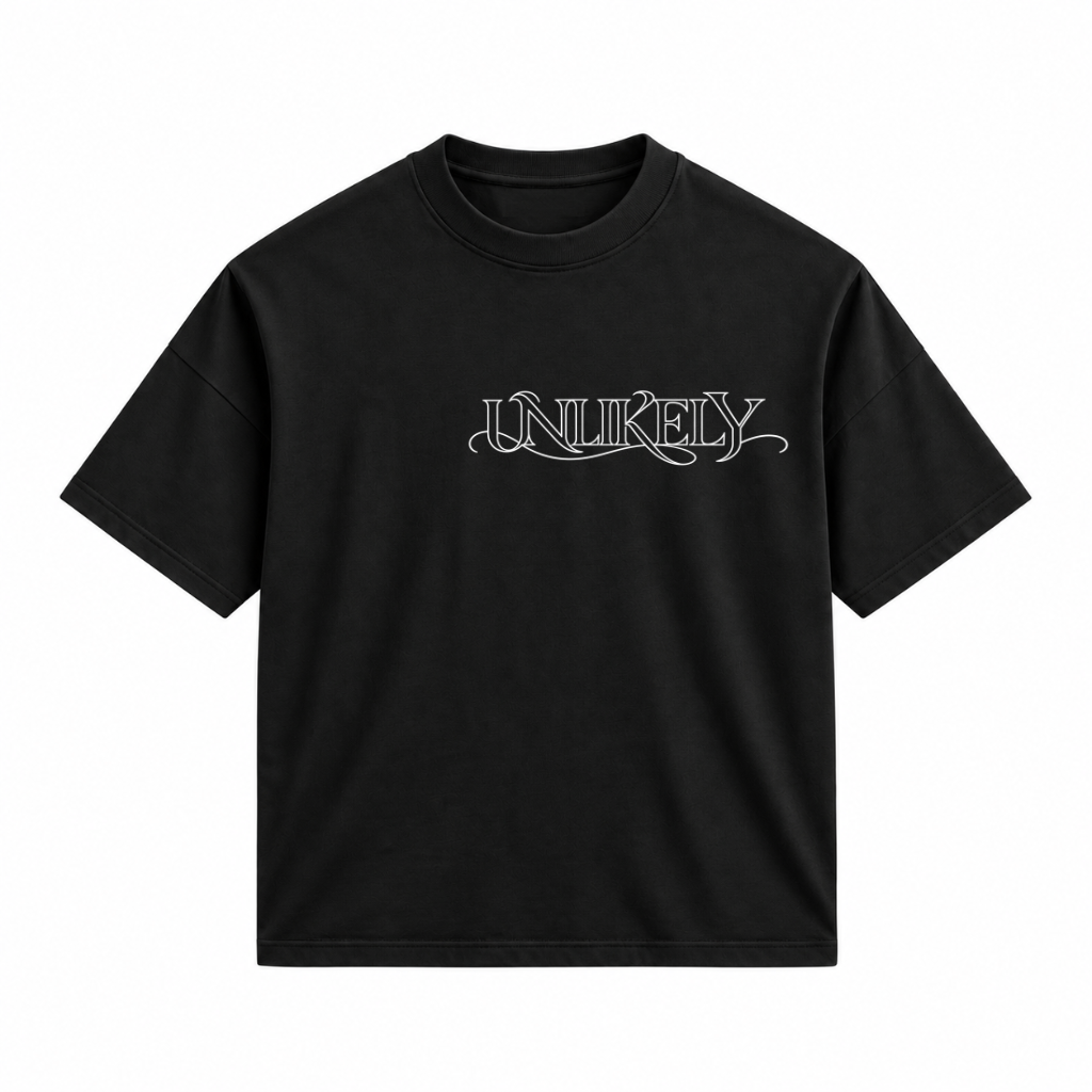 الجهة الأمامية لتيشيرت unlikely TRAVELER الأسود