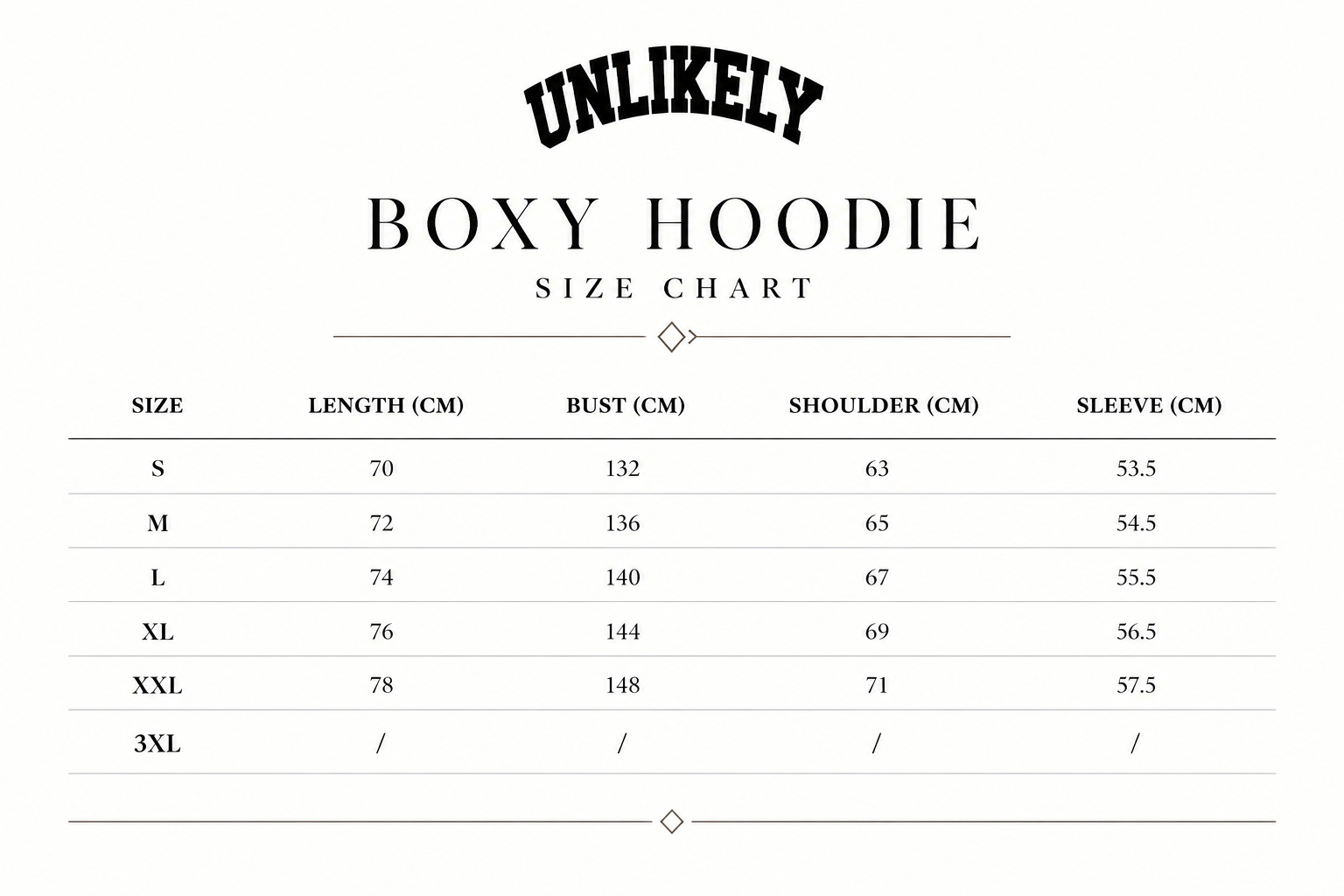 دليل مقاسات هودي unlikely BOXY