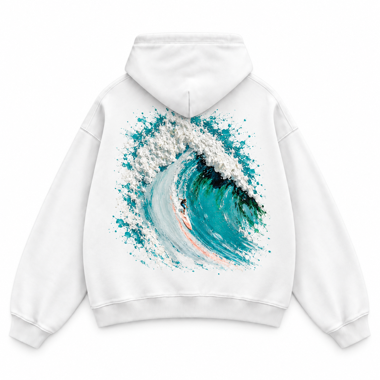 هودي WAVE RIDER الأبيض من الخلف