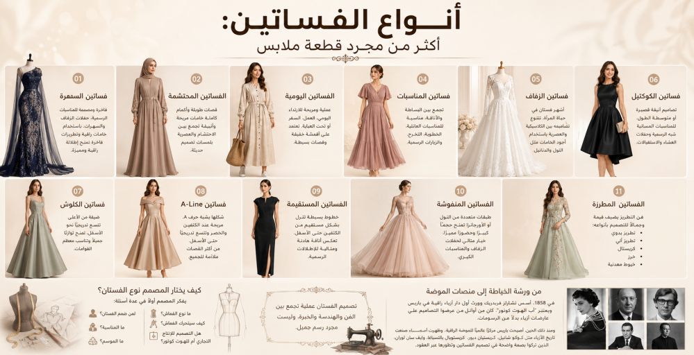 أنواع الفساتين: أكثر من مجرد قطعة ملابس