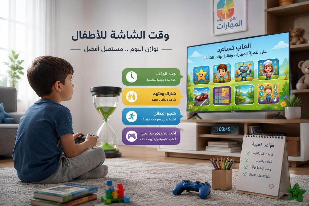 وقت الشاشة للاطفال: الحدود الموصى بها حسب العمر و20 بديلاً ممتعاً للجوال