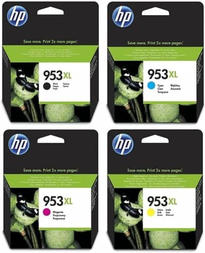 HP 953XL أصلي أسود, سماوي, أرجواني, أصفر