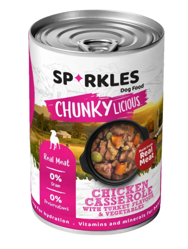 سباركليز اكل كلاب رطب بالدجاج مع الخضار بنكهة الديك الرومي 400 جم