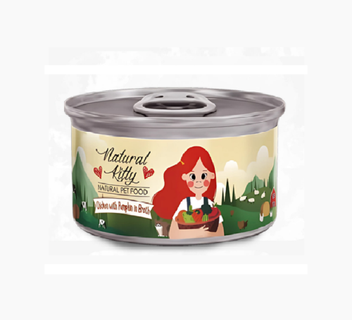 ناتشورال كيتي دجاج مع اليقطين طعام رطب للقطط بالمرق 80جم