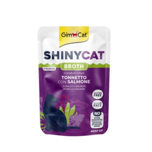 ظرف جيم كات طعام قطط تونه بالسالمون في المرق للقطط البالغة 70 جرام