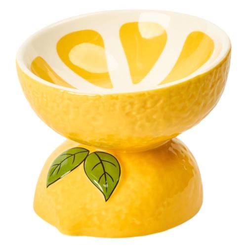 طبق سيراميك مرتفع على شكل ليمونه