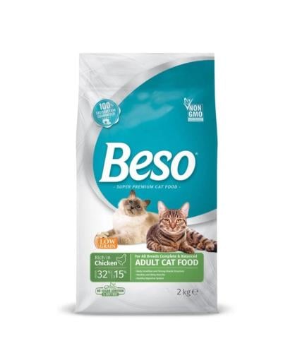 بيسو طعام جاف للقطط البالغة بالدجاج لجميع السلالات 1 ك