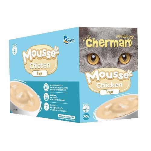 كارتون شيرمان اكل قطط رطب دجاج موس 12 ظرف