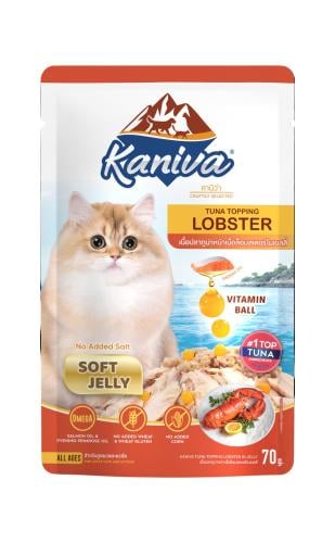 كانيفا طعام للقطط بالتونة مع اللوبستر في الجيلي الناعم - ظرف 70 جم