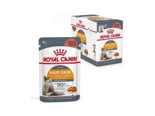 كرتون رويال كانين طعام رطب للقطط البالغة للعناية بالفرو والبشرة 85 جم