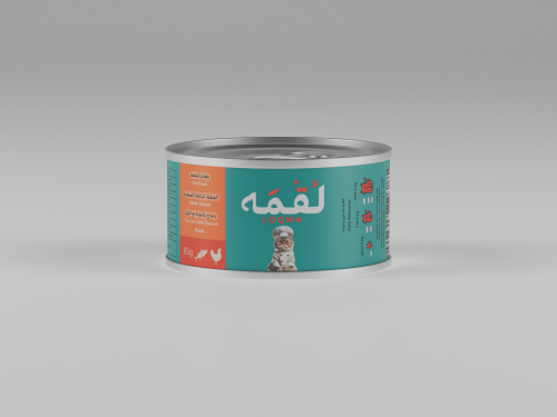 علبة لقمة طعام رطب دجاج مع التونه بالمرق للقطط الص...