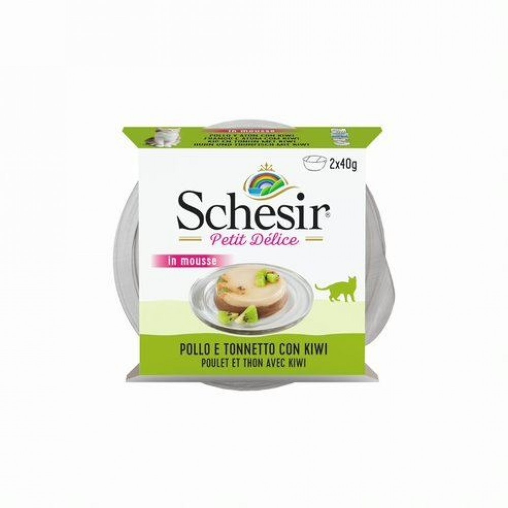 Schizer Delisch Tuna Mousse and Tuna with Kiwi 2 x 40g - متجر همتارو  لمستلزمات الحيوانات الأليفة