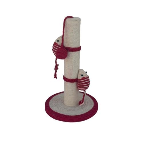 عمود خدش للقطط مع لعبتين على شكل فأر متحرك