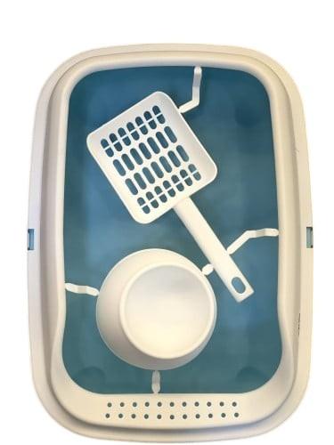 ليتر بوكس للقطط مع مجرفه وصحن اكل