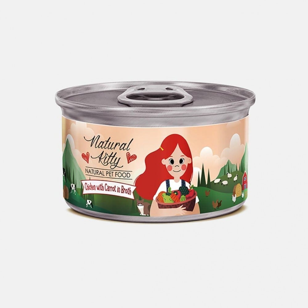 Natural kitty chicken with carrots wet cat food 80 grams