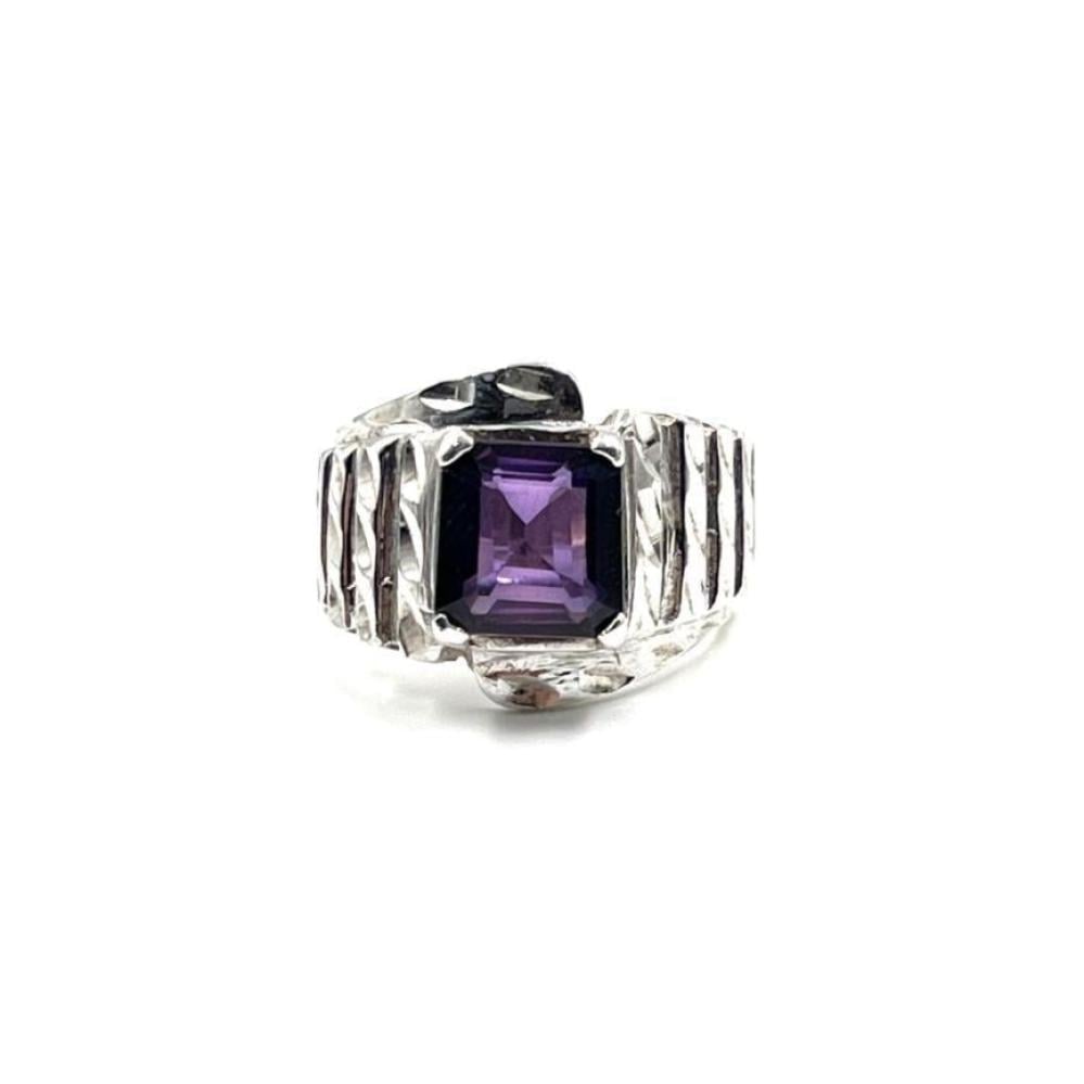 خاتم أمازيت رجالي فضة 925 بنقشة مختلفة