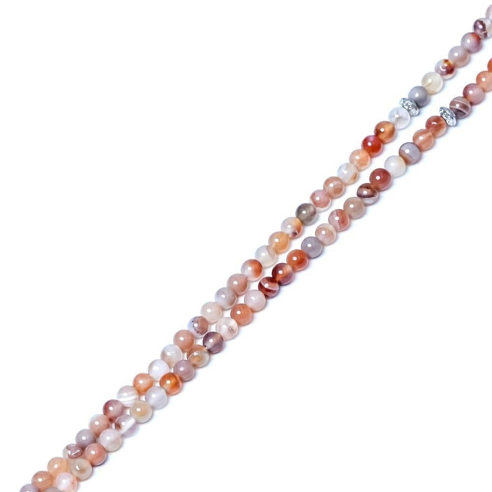 سبحة عقيق بلمسة لامعة مع خرزات مستديرة وشكل متوازن