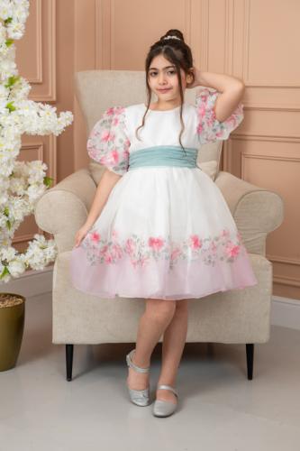 فستان مورد بحزام اخضر SS01103