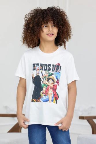 تيشيرت ولادي ابيض ONE PIECE