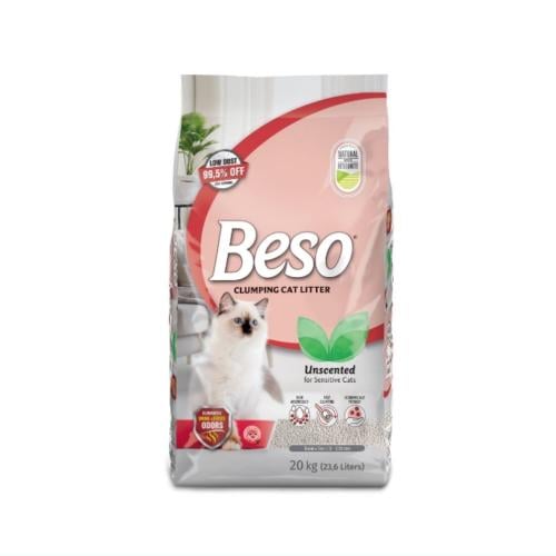 بيسو – رمل قطط عالي التكتل بدون عطر – 20 كغ