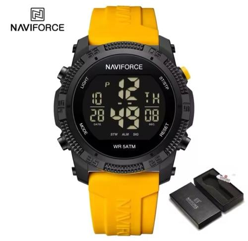 ساعة Naviforce الإلكترونية للرجال ، LCD رقمية ، إن...