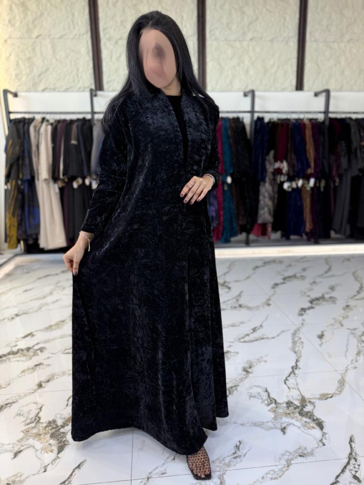 عباية مخمل كوري مشجر