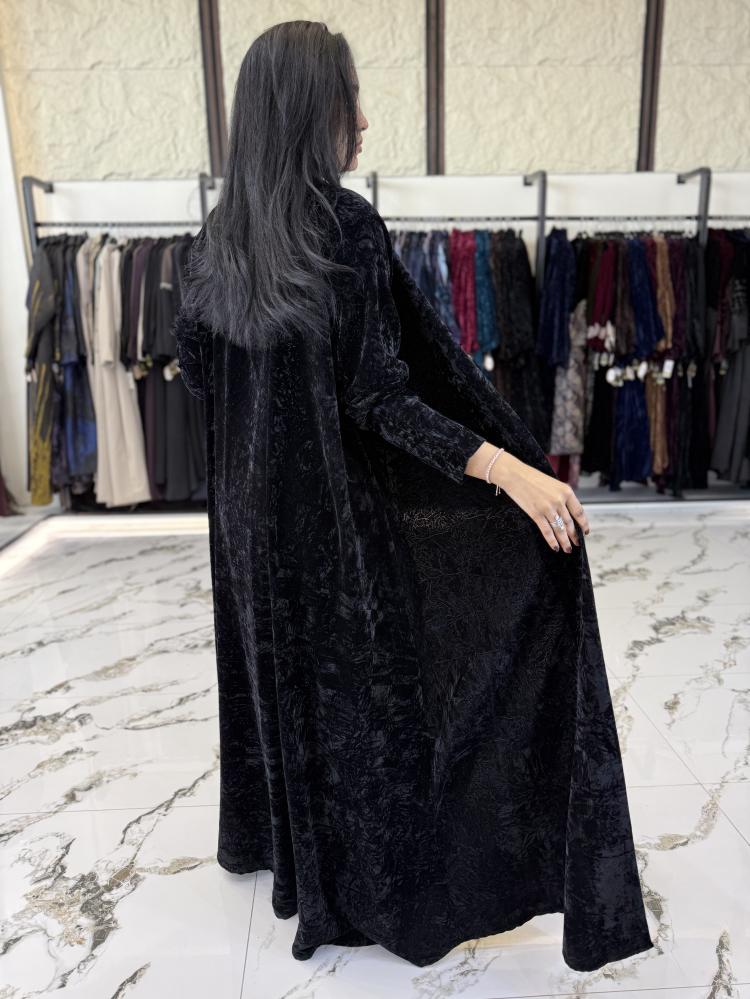 عباية مخمل كوري مشجر