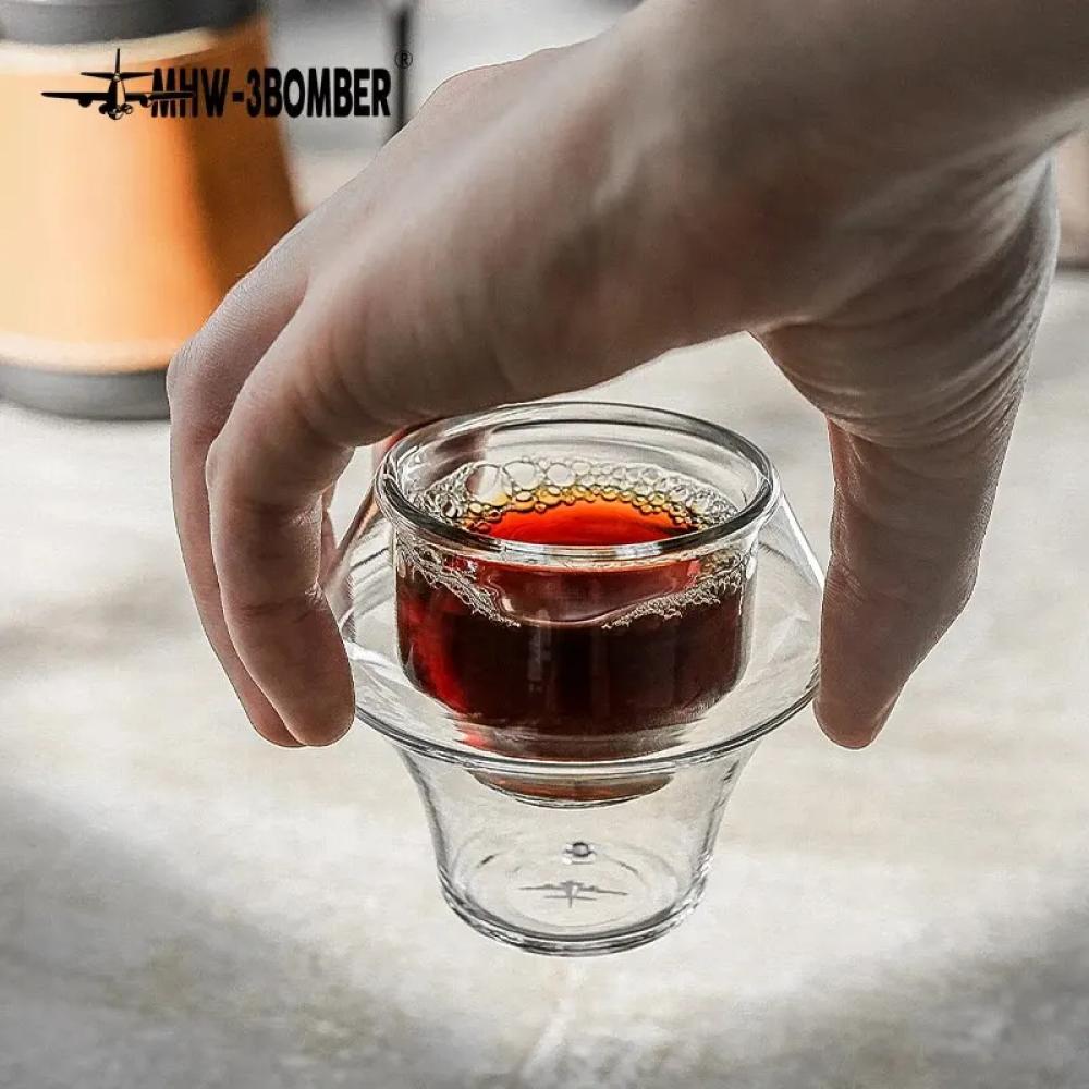 كوب قهوة زجاج مزدوج الجدران