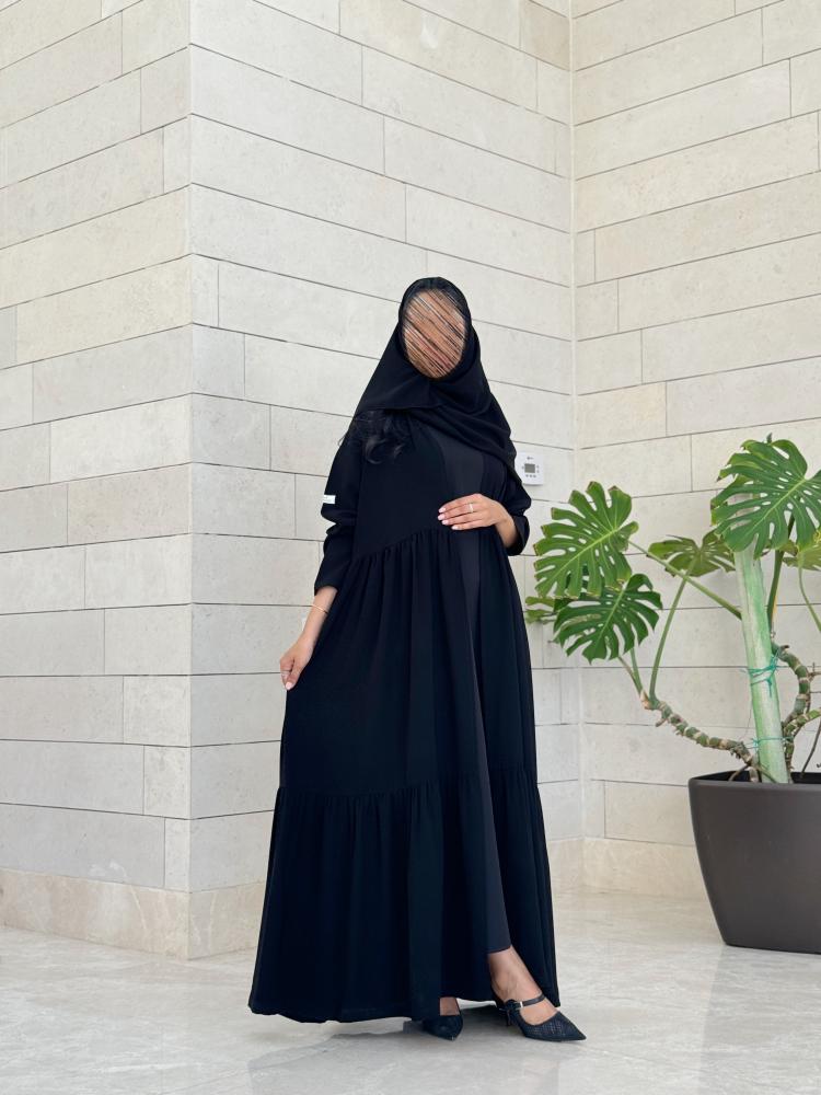 عباية C47 كريب ملكي مع كسرات كلوش كامل
