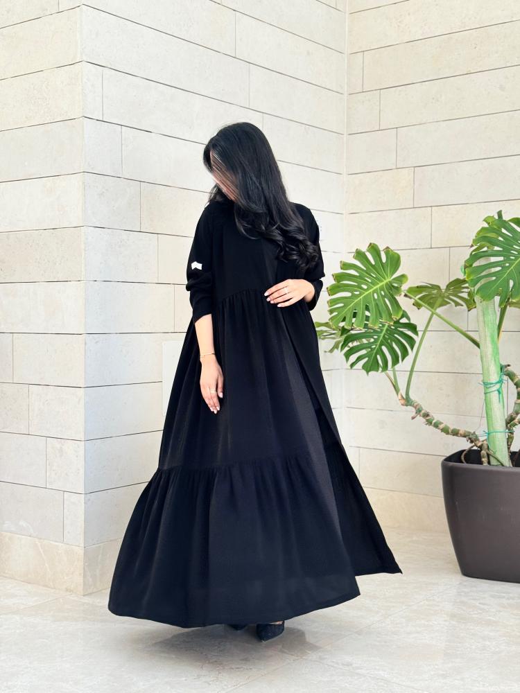 عباية C47 كريب ملكي مع كسرات كلوش كامل