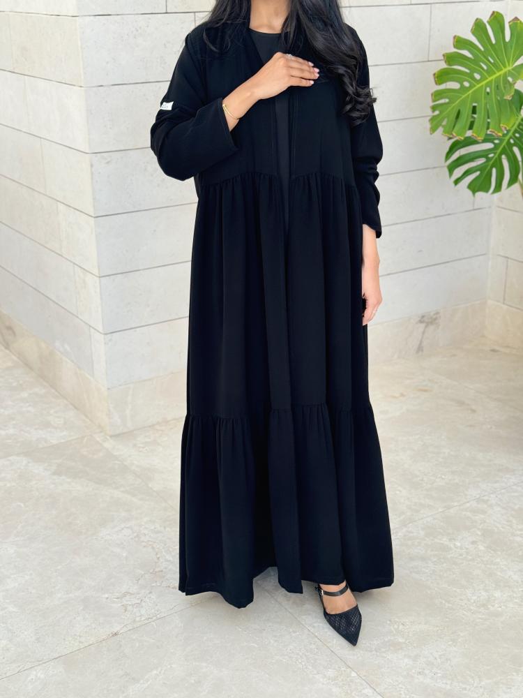 عباية C47 كريب ملكي مع كسرات كلوش كامل