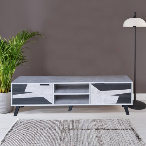 طاولة بلازما 160*45*40 لون رصاصي / اسود