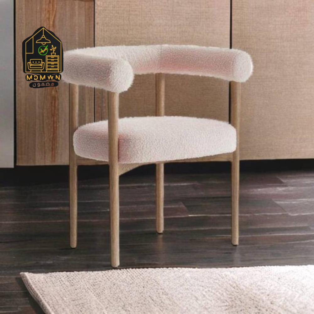 Brown single boucle chair