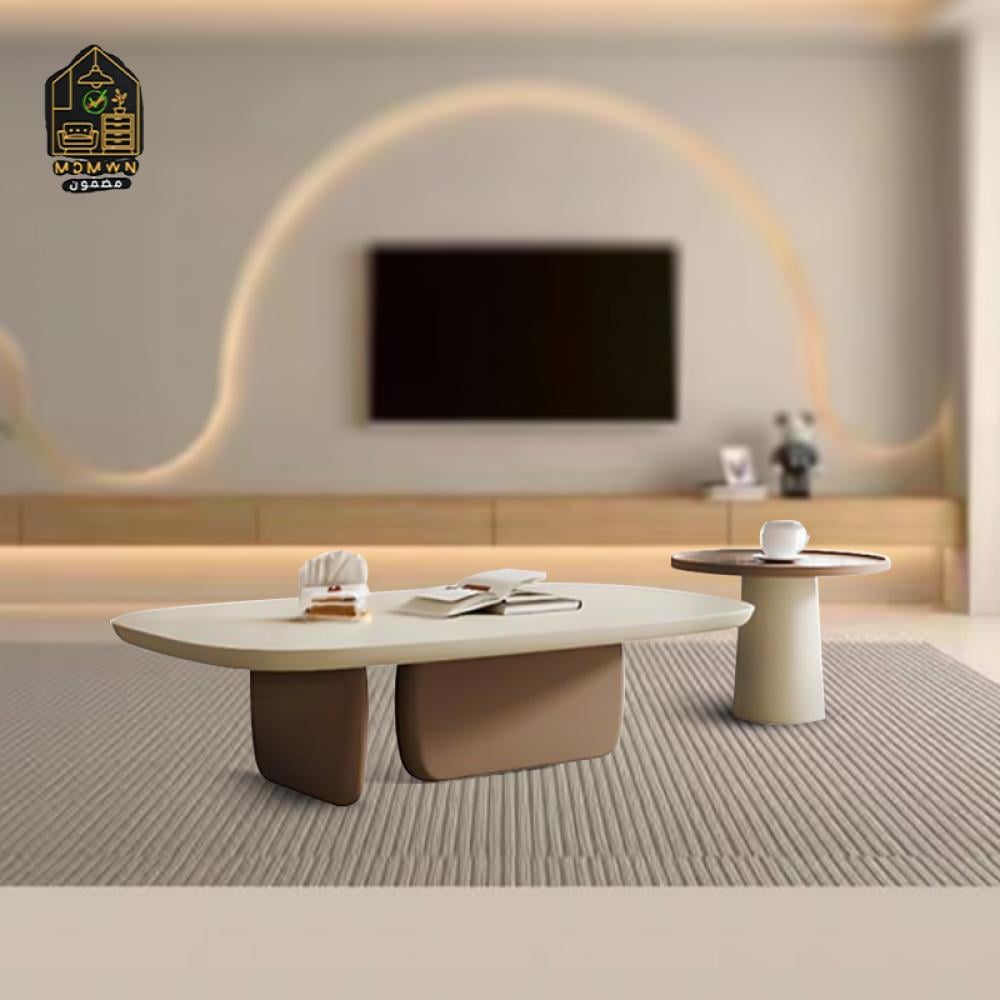 طقم طاولات مودرن (طاولة وسط + طاولة جانبية)