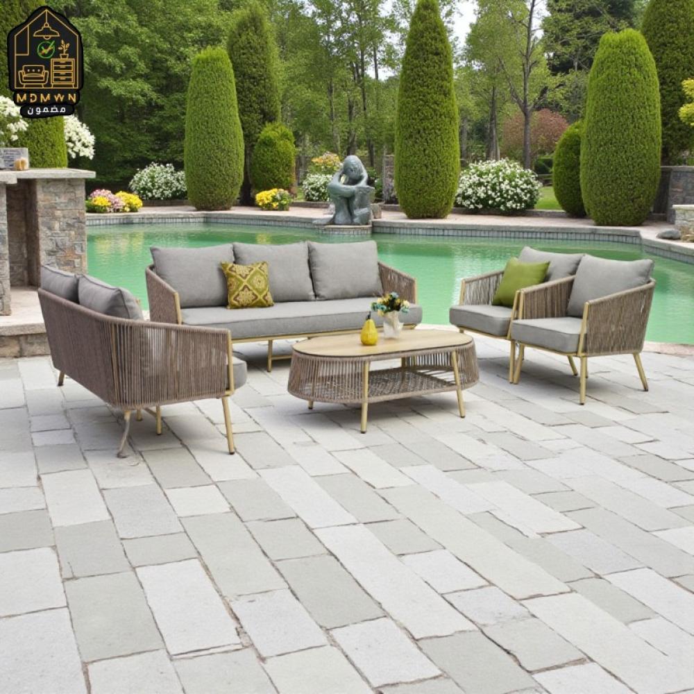 Luxury Braided Rope Design Outdoor Lounge Set ام دي ام دبليو ان