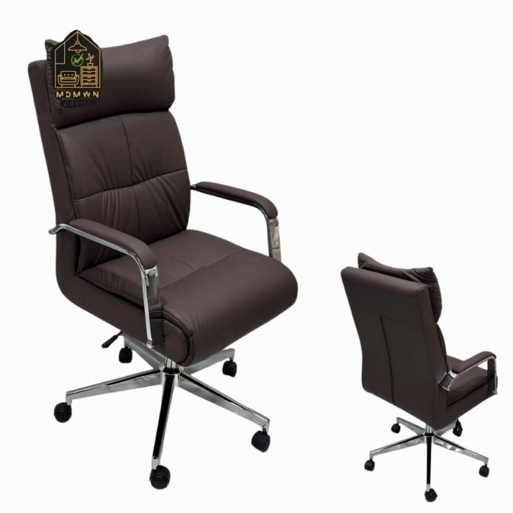 Swivel leather chair that combines elegance and comfort