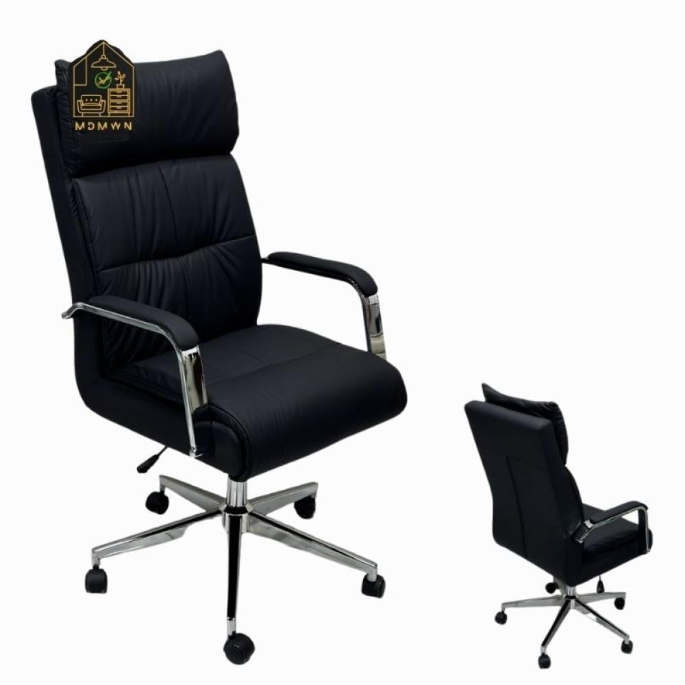 Swivel leather chair that combines elegance and comfort