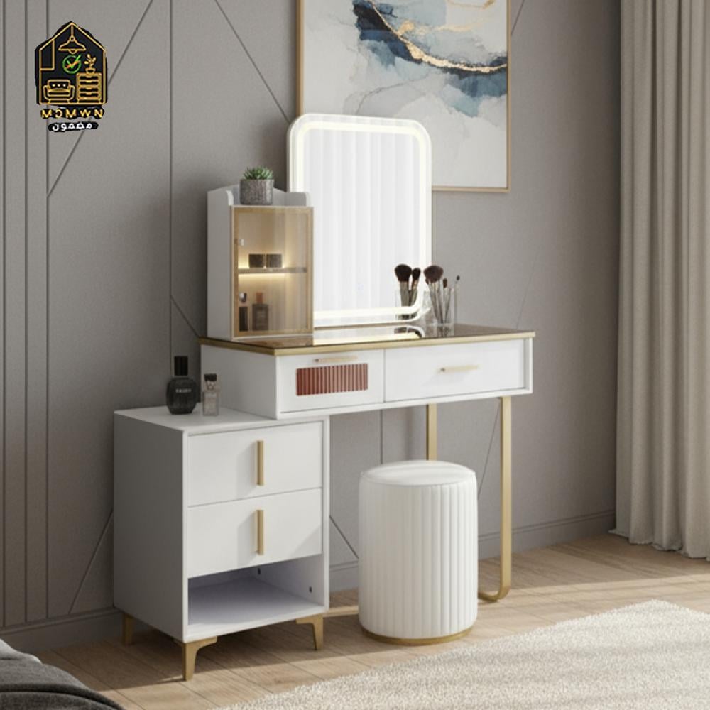 تسريحة مكياج مودرن بيضاء} {طاولة تزيين بإضاءة} {تسريحة غرفة نوم} - ام دي ام  دبليو ان للاثاث - M D M W N Furniture, image size:1000x1000