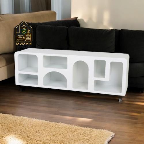وحدة عرض ديكور بتصميم منحوت متعدد 160 سم الفتحات
